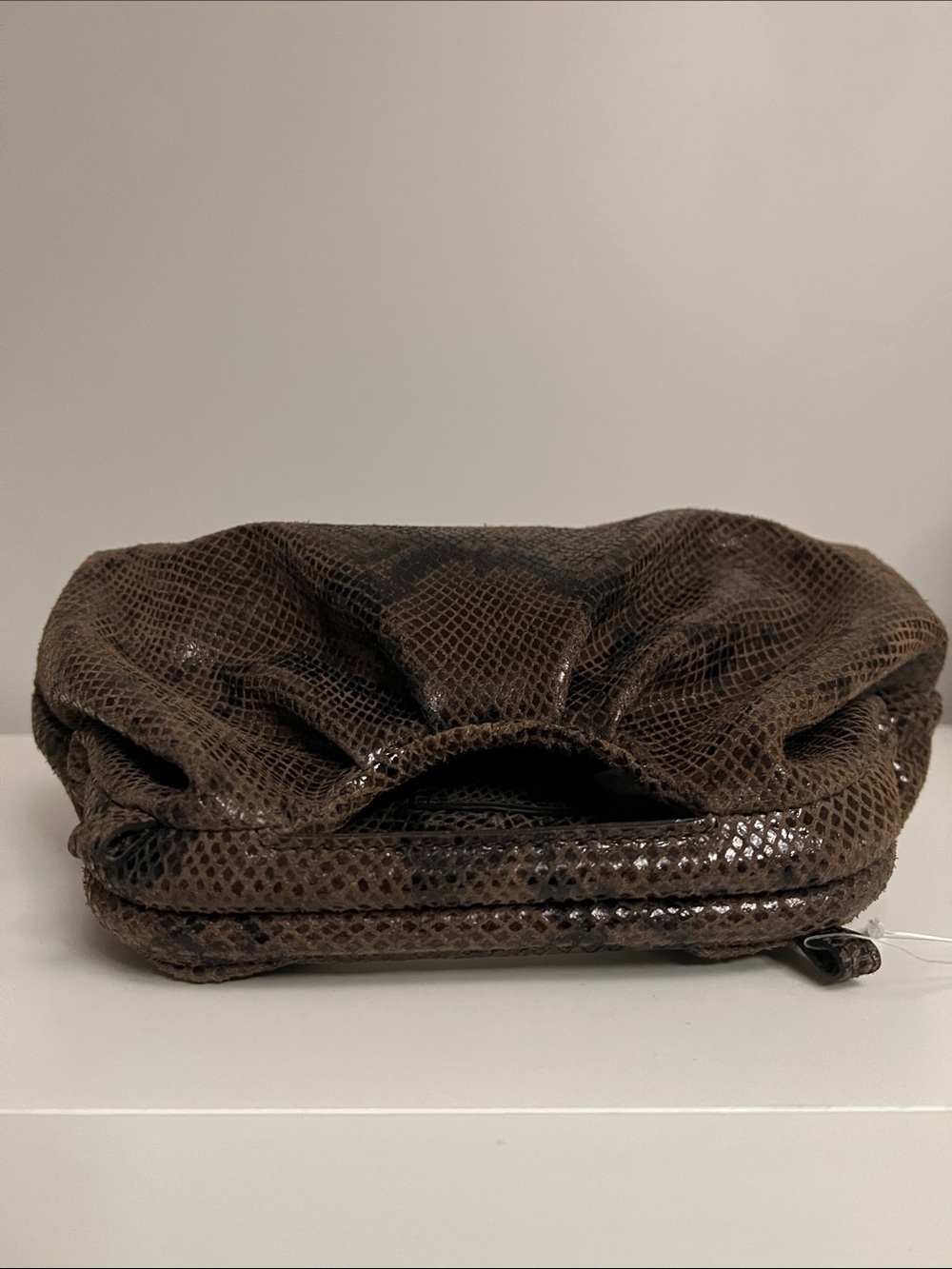 Made in Italy Leather  Snakeskin-Effect Top-Handle Bag - Picture 4 of 9